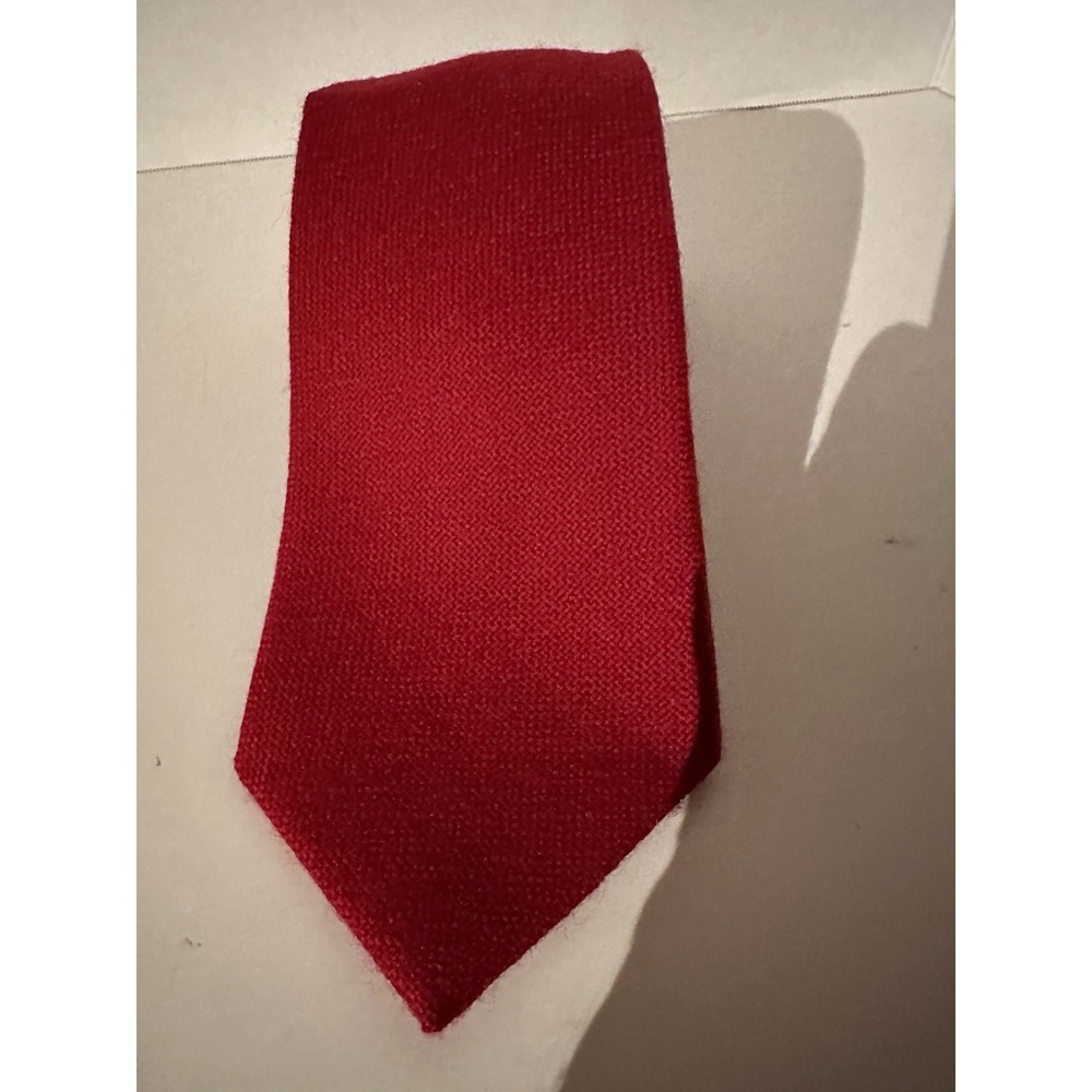 Ambassador Knit Neck Tie Red Scottish Lambs Wool 56x3 Made In USA